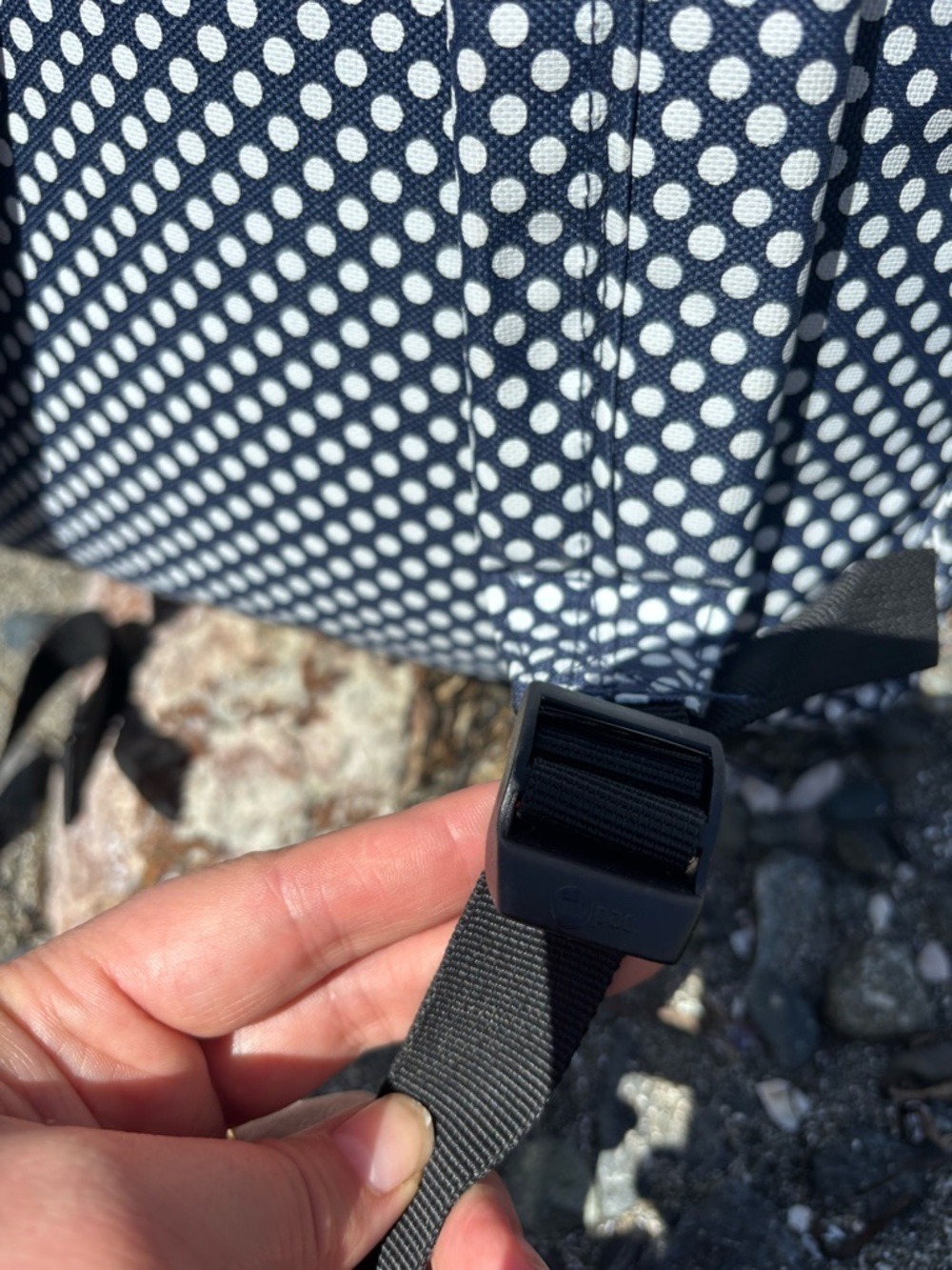 Mi-Pac Polka Dot Navy Backpack • Laptop Bag • Water-Resistant Travel • School - Picture 9 of 16